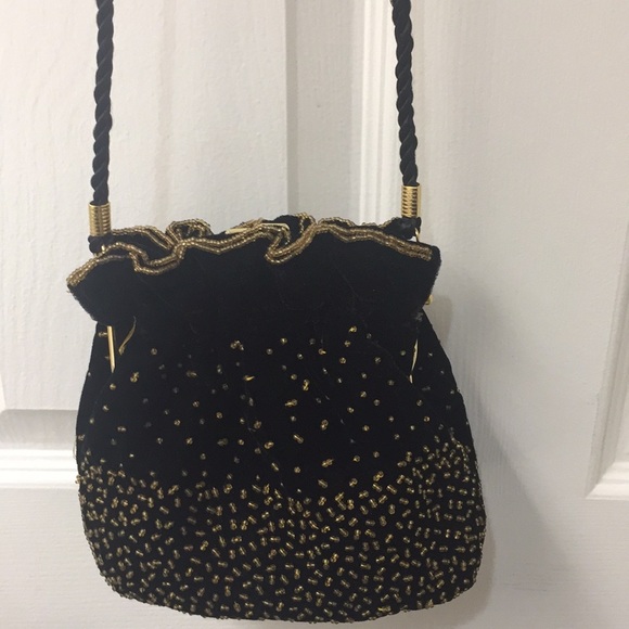 Vintage Heavy Beaded Sling Evening Bag - Picture 1 of 5